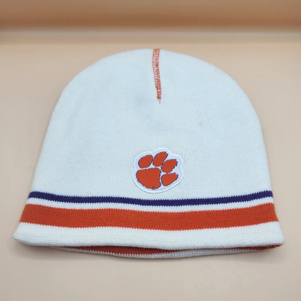 Clemson Tigers Reversible Beanie Hat Orange White Top Of The World - Picture 2 of 5